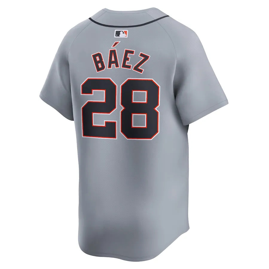Jersey MLB Detroit Tigers Gray Javier Baez 28 Road Limited Fan Version Men's Gray