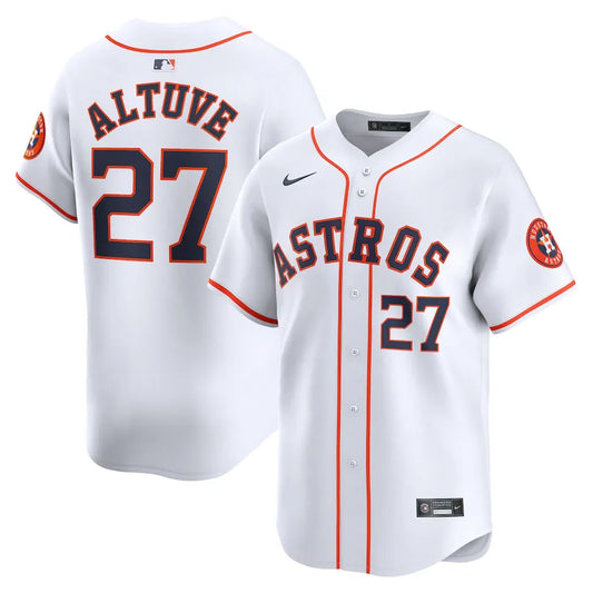 Jersey MLB Houston Astros Jose Altuve 27 White Home Fan Version Men's White
