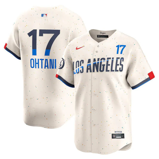 Jersey MLB Los Angeles Dodgers City Connect Fan Version Men's Beige Shohei Ohtani 17