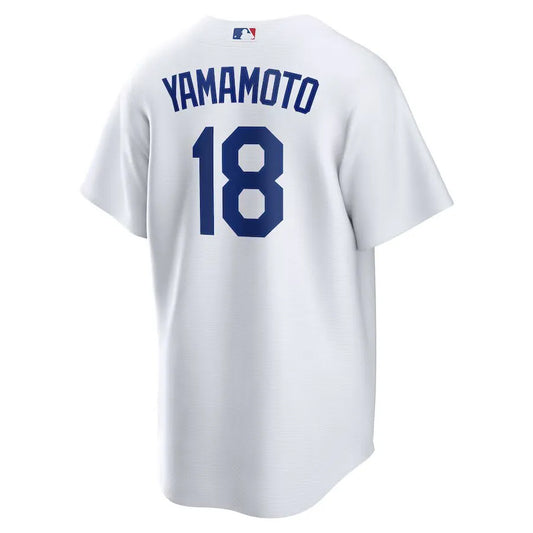 Jersey MLB Los Angeles Dodgers I Fan Version Men's White Yoshinobu Yamamoto 18