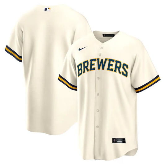 Jersey MLB Milwaukee Brewers Home Fan Version Men's Beige
