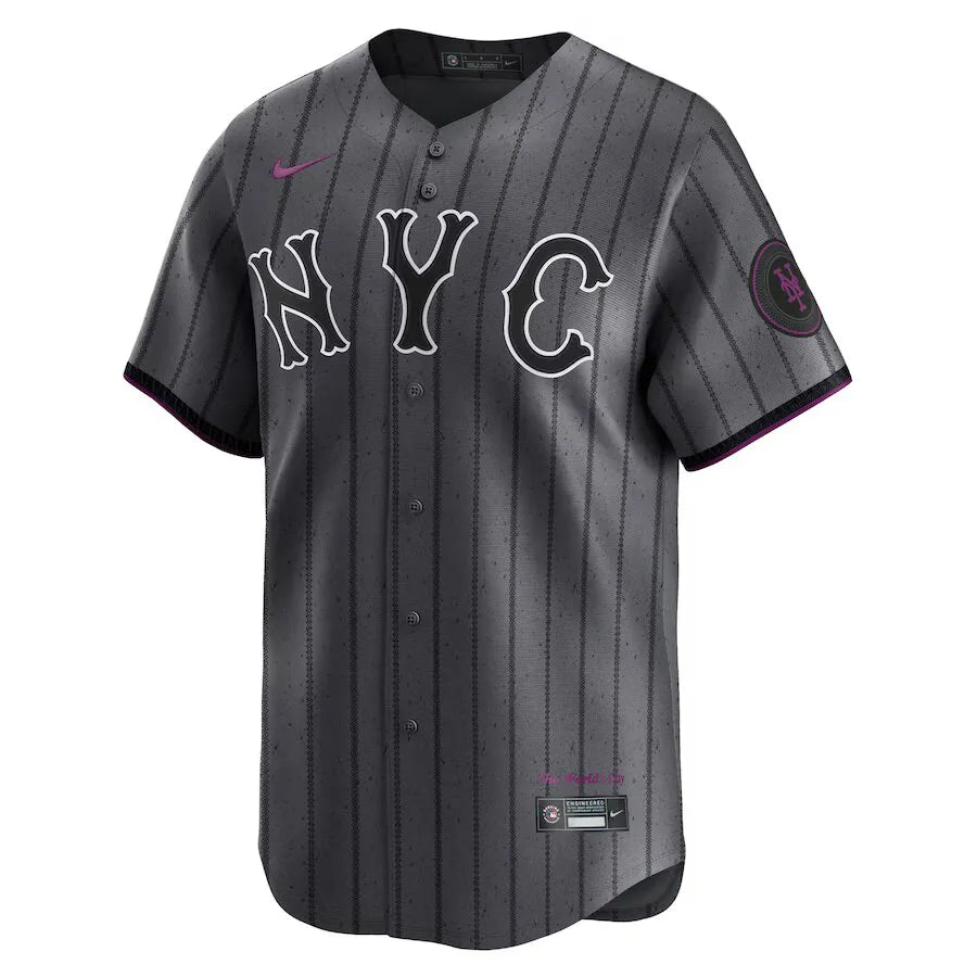 Jersey MLB New York Mets Graphite Fan Version Men's Francisco Lindor 12 Grafite