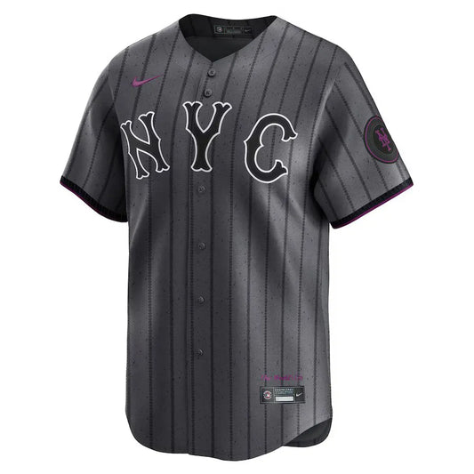 Jersey MLB New York Mets Graphite Fan Version Men's Francisco Lindor 12 Grafite