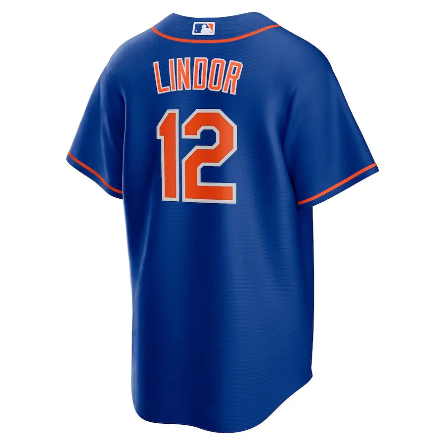 Jersey MLB New York Mets II Fan Version Men's Blue Francisco Lindor 12