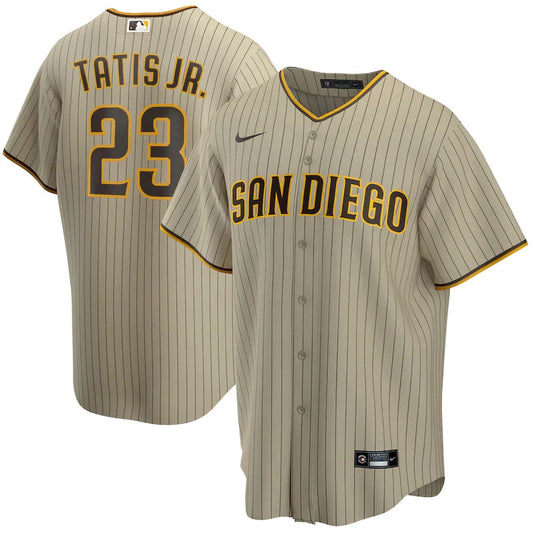 Jersey MLB San Diego Padres Road Fan Version Men's Striped Striped Brown Tatis Jr. 23