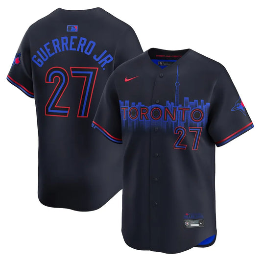 Jersey MLB Toronto Blue Jays City Connect Fan Version Men's Navy Blue Vladimir Guerrero Jr. 27
