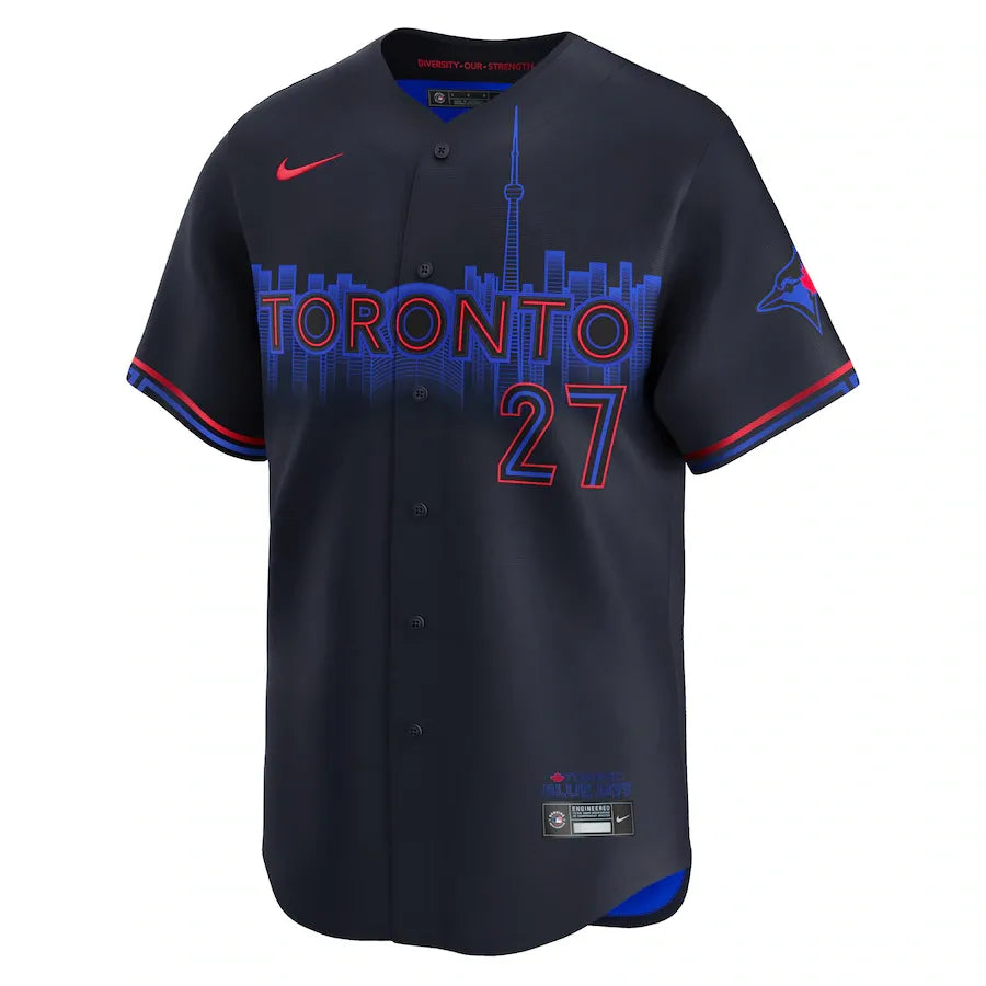 Jersey MLB Toronto Blue Jays City Connect Fan Version Men's Navy Blue Vladimir Guerrero Jr. 27