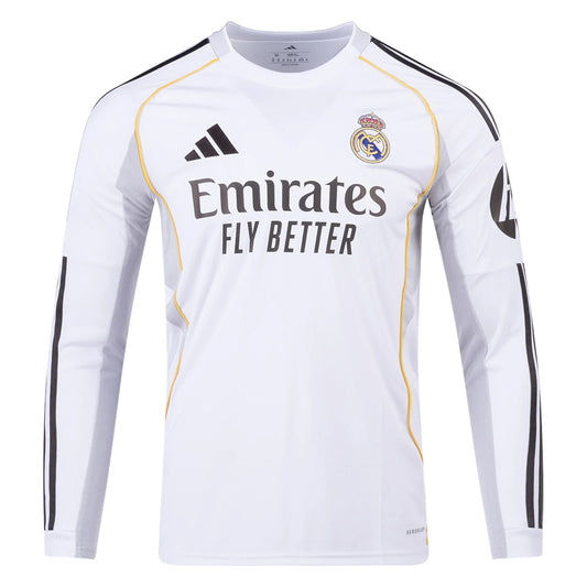 Real Madrid 2025/26 Home Long Sleeves Jersey