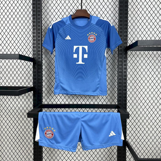 Bayern Munich 2025/26 Blue Goalkeeper Kids Kit
