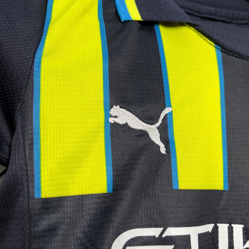 Kit Infantil Manchester City 24/25 - Preto e Verde - DA Sports Oficial