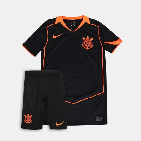 Nike Total 90 Corinthians III 2025 Kids' Kit, Black and Orange